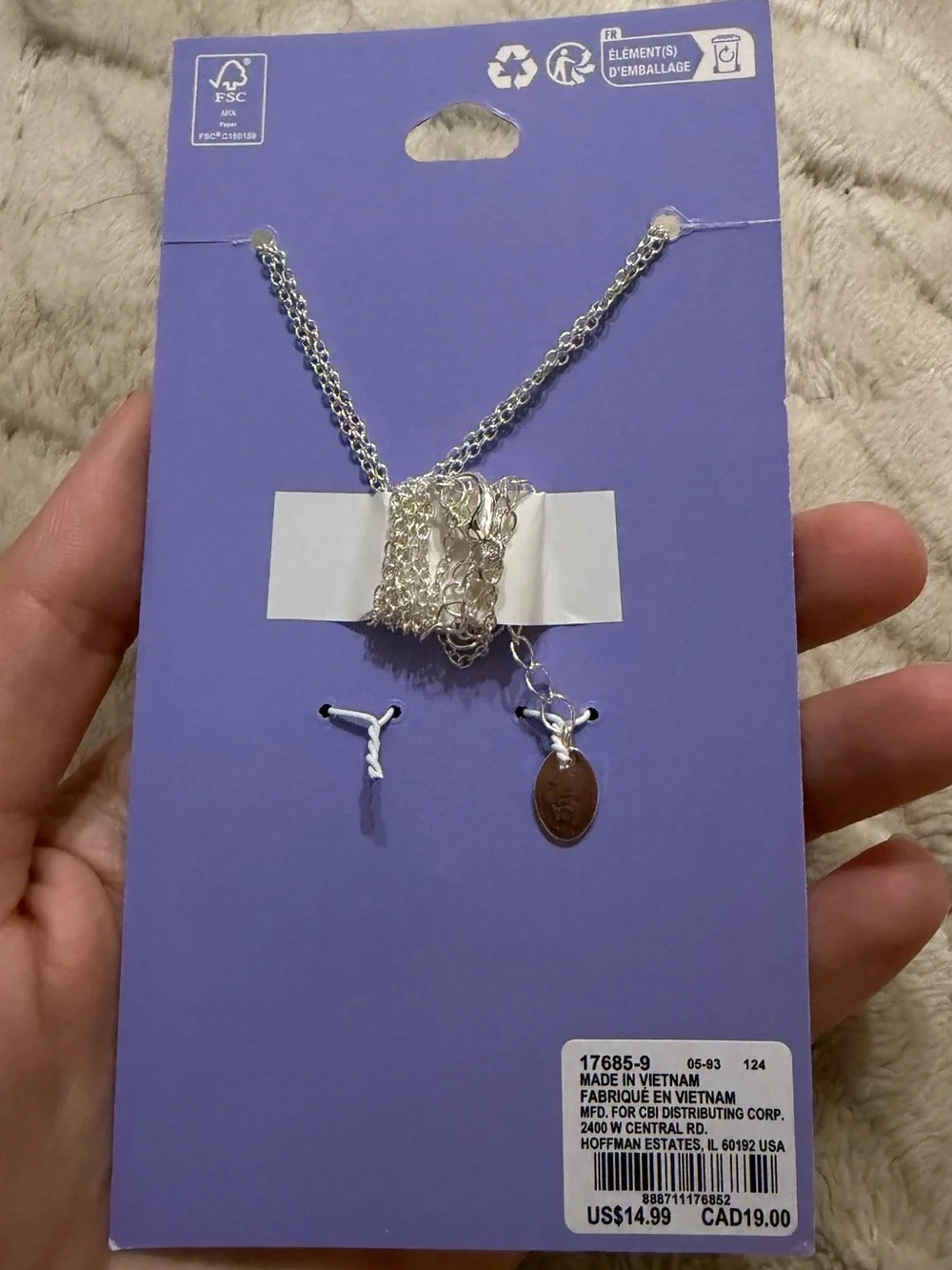 NWT-Claire's Glow in the dark BFF Iridescent Split Heart Necklace - Pastel